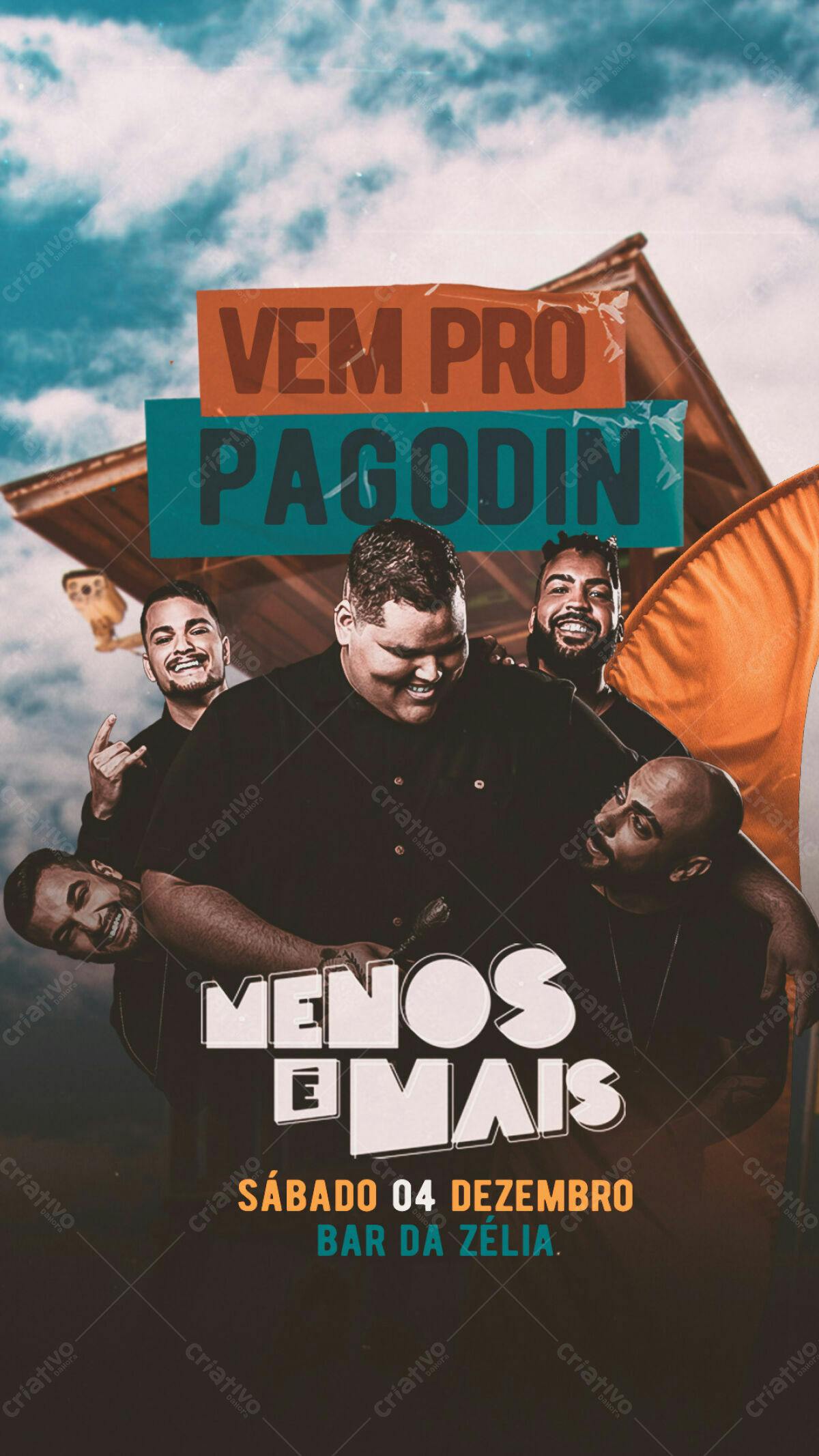 Flyer Pagode Menos e Mais PSD Editável
