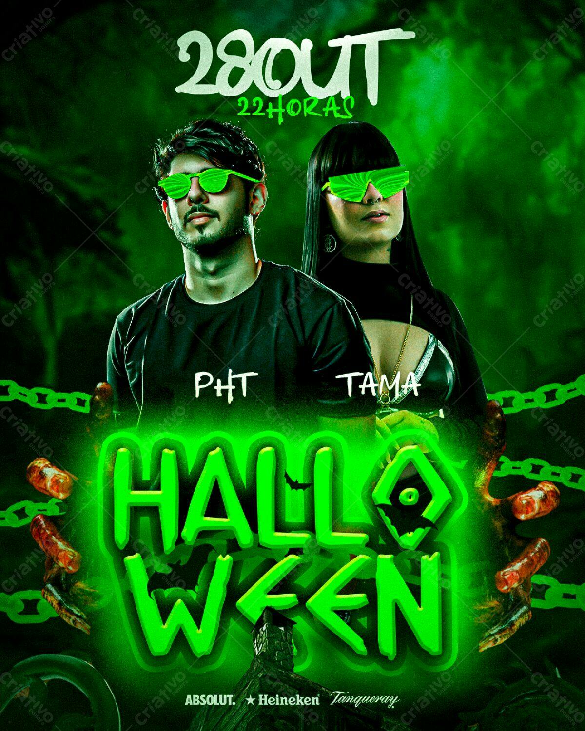 Flyer para Festa de Halloween PSD Editável