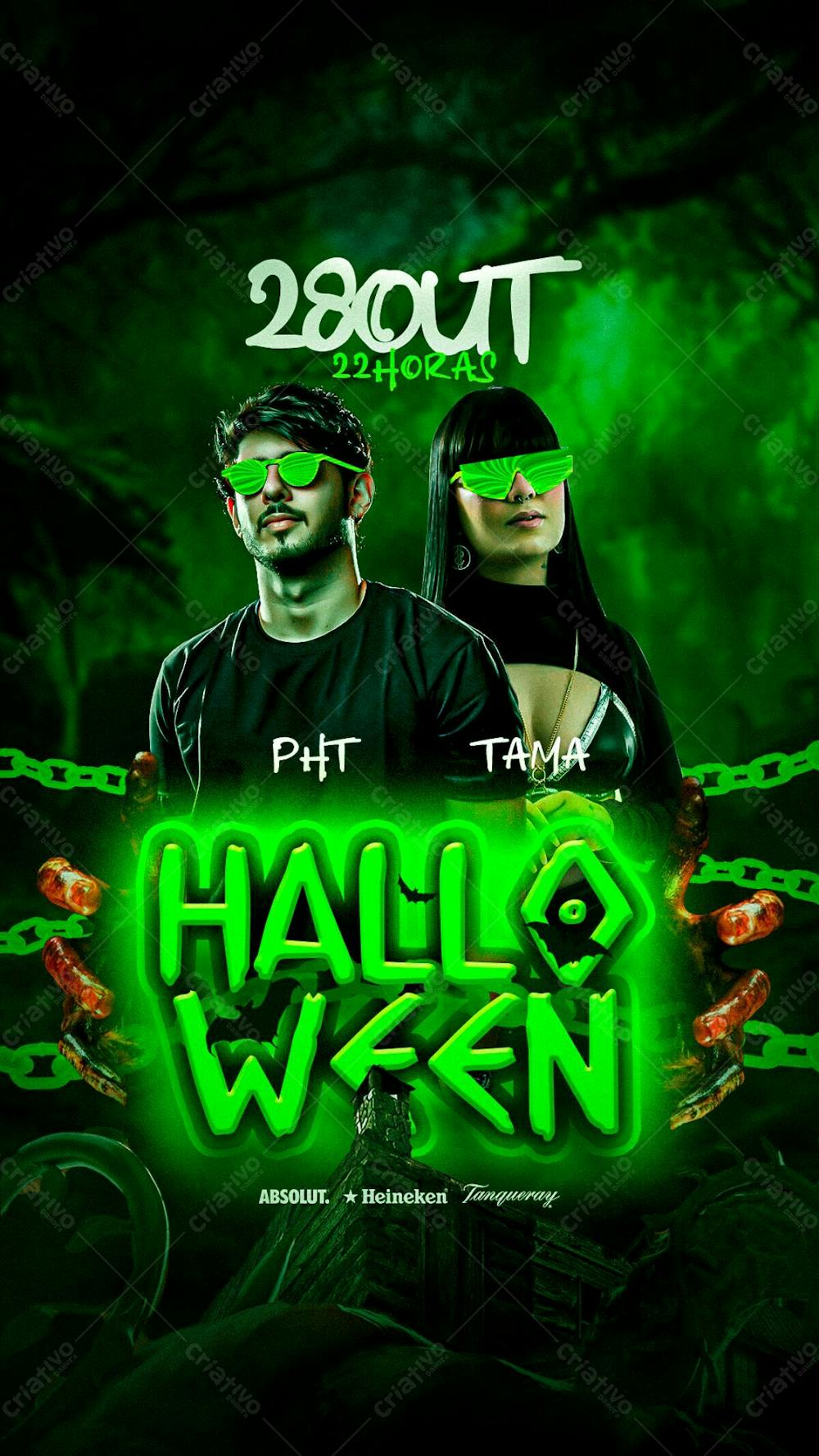 46   Flyer Evento Halloween Dj Pht E Dj Tama Stories Psd Editável