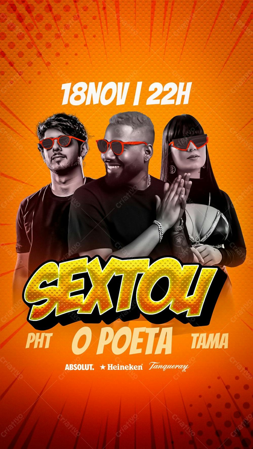 48   Flyer Laranja Evento O Poeta Tama Pht Sextou Stories