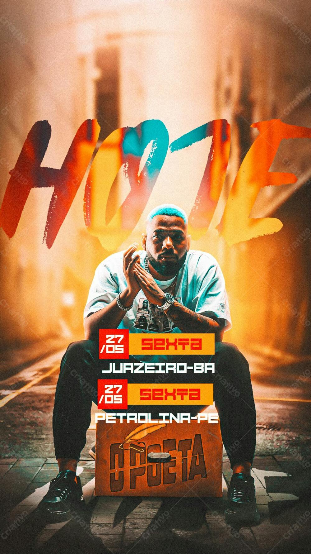 47   Flyer Artista Agenda De Shows Hoje O Poeta Stories Psd Editável