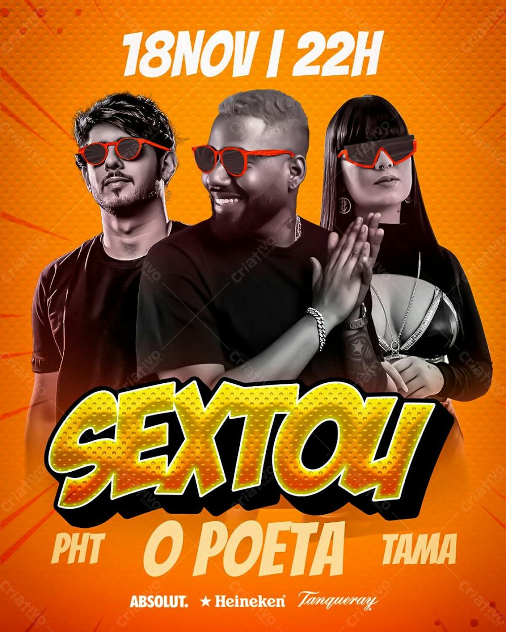 48   Flyer Laranja Evento O Poeta Tama Pht Sextou Feed