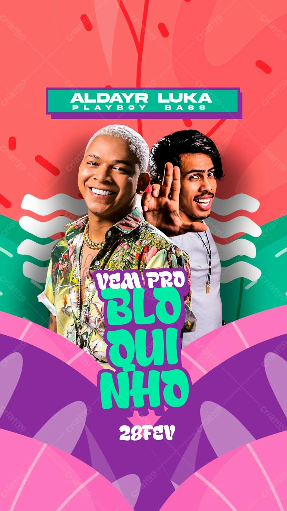 51   Flyer Evento Vem Pro Bloquinho Carnaval Aldayr Playboy E Luka Bass Stories Psd Editável