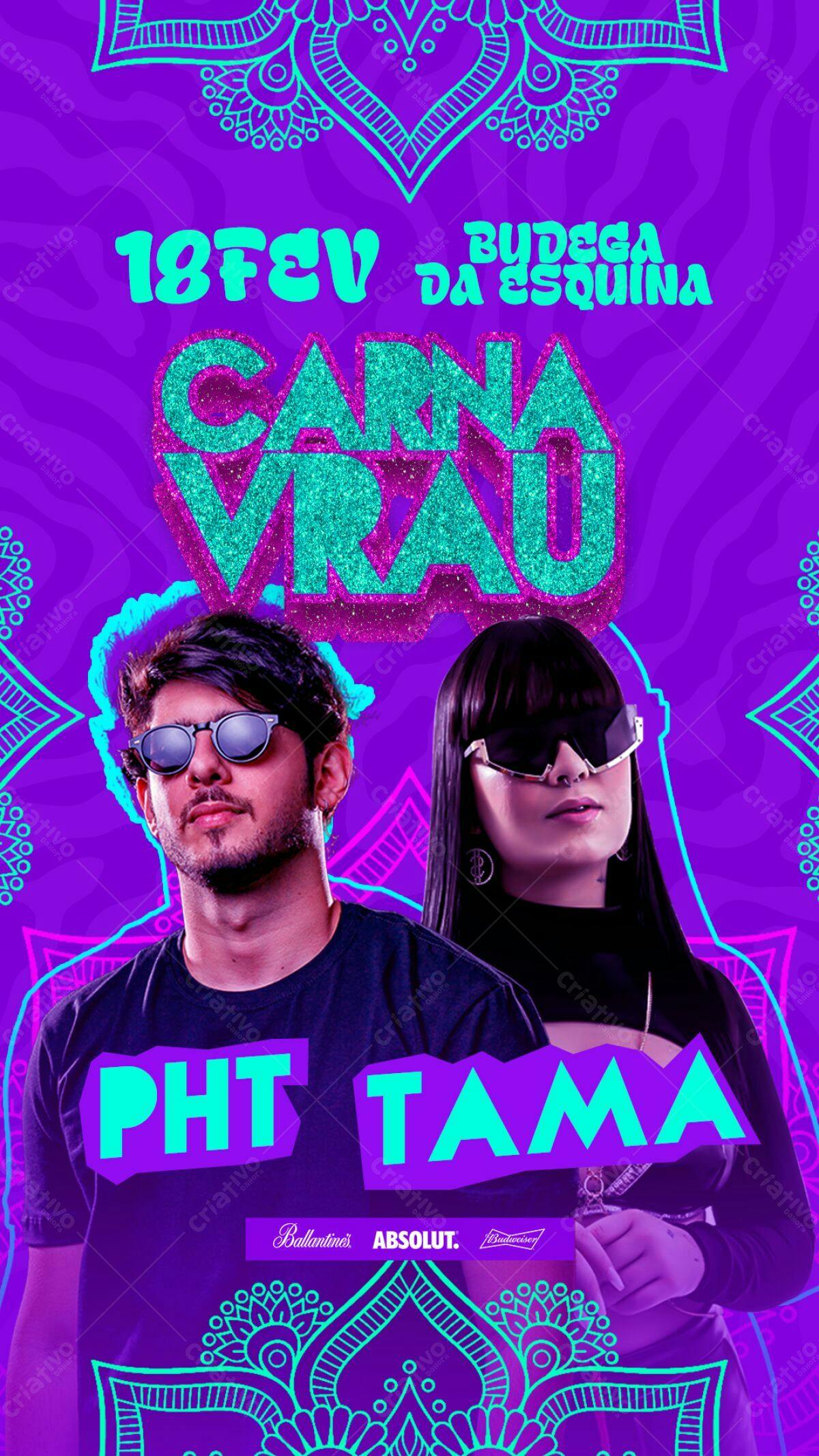 Flyer para Festa CarnaVrau PSD Editável