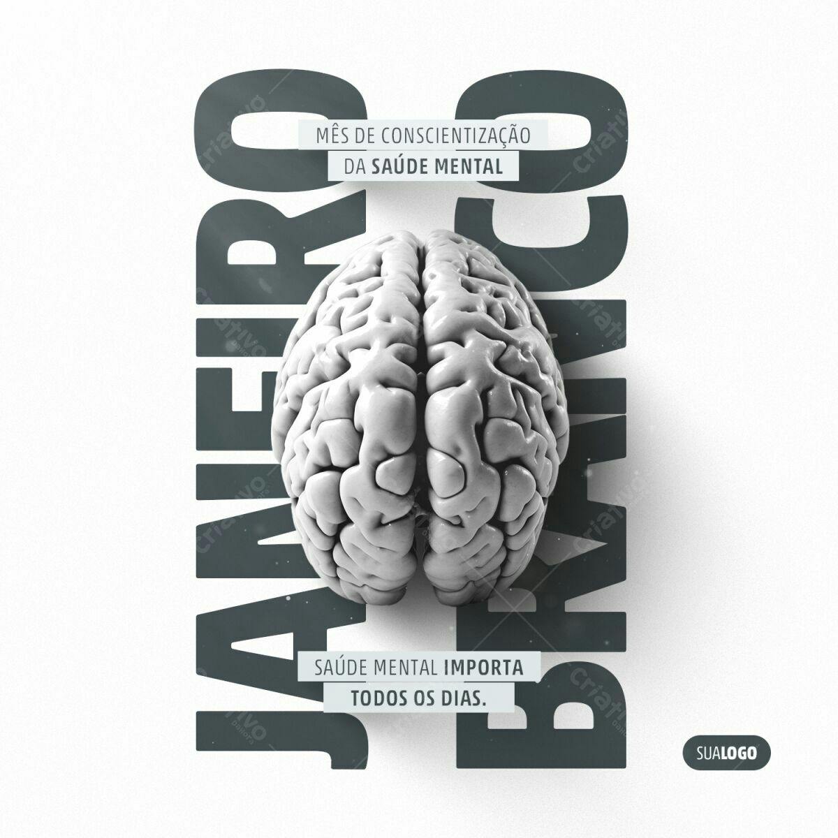 Flyer Janeiro Azul - Saúde Mental PSD Editável