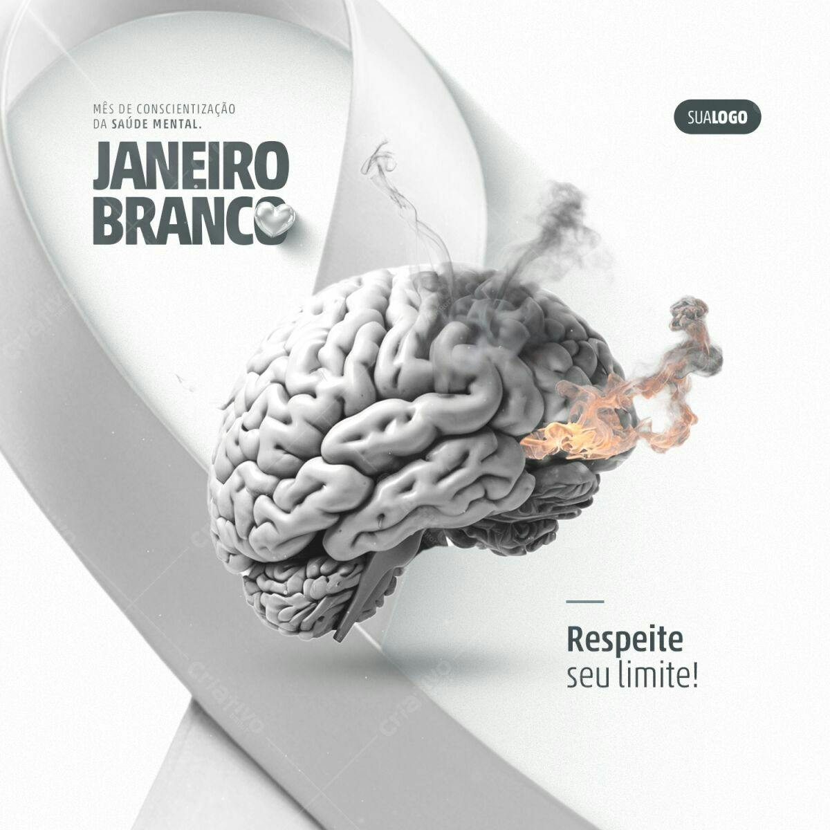 Flyer Janeiro Branco PSD Editável