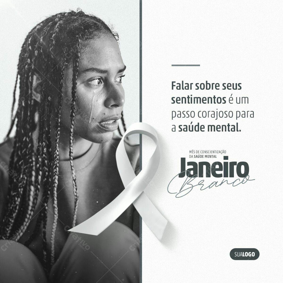 Post para Janeiro Branco PSD Editável