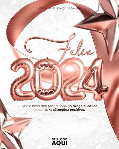 FEED | SEJA BEM VINDO JANEIRO | BEM VINDO 2024 | FELIZ ANO NOVO| PSD EDITÁVEL