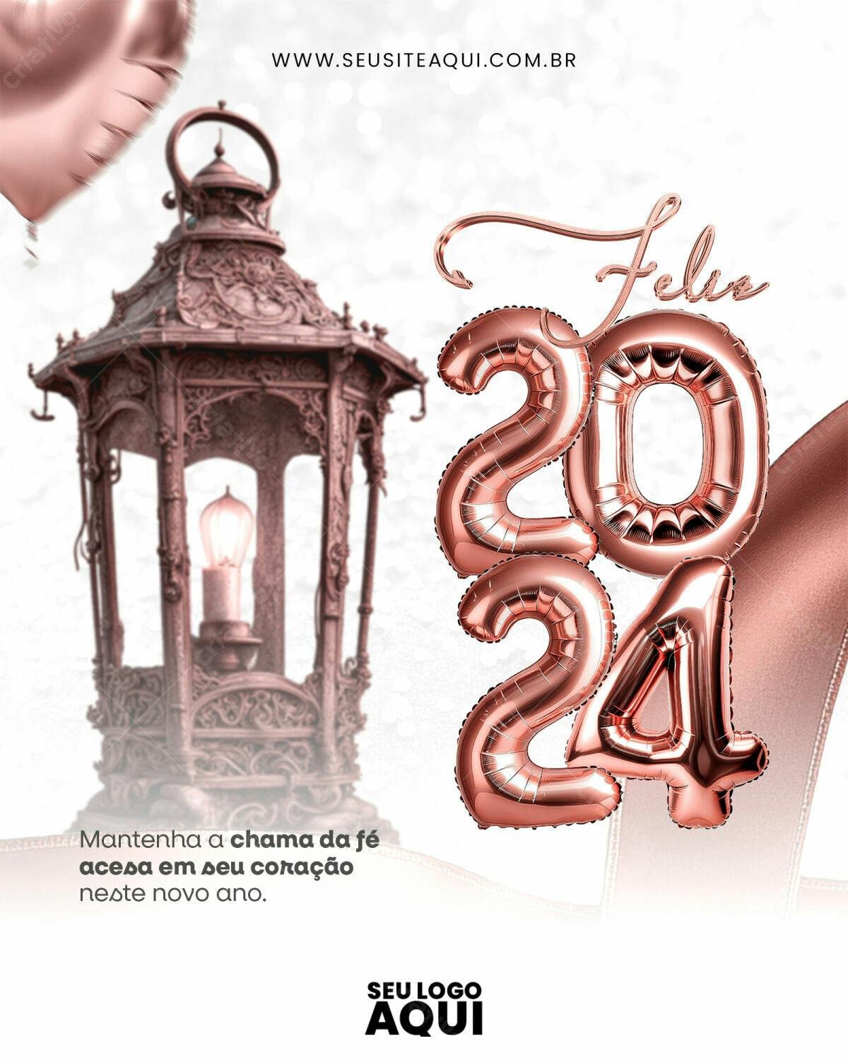 Flyer Feliz Ano Novo 2024 PSD Editável