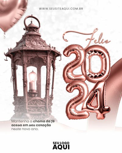 FEED | SEJA BEM VINDO JANEIRO | BEM VINDO 2024 | FELIZ ANO NOVO| PSD EDITÁVEL