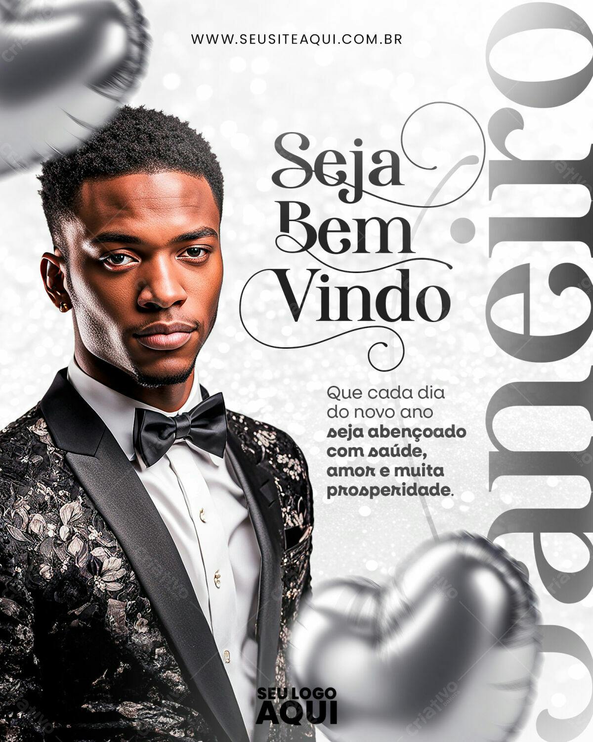 Flyer Boas Vindas Ano Novo PSD Editável