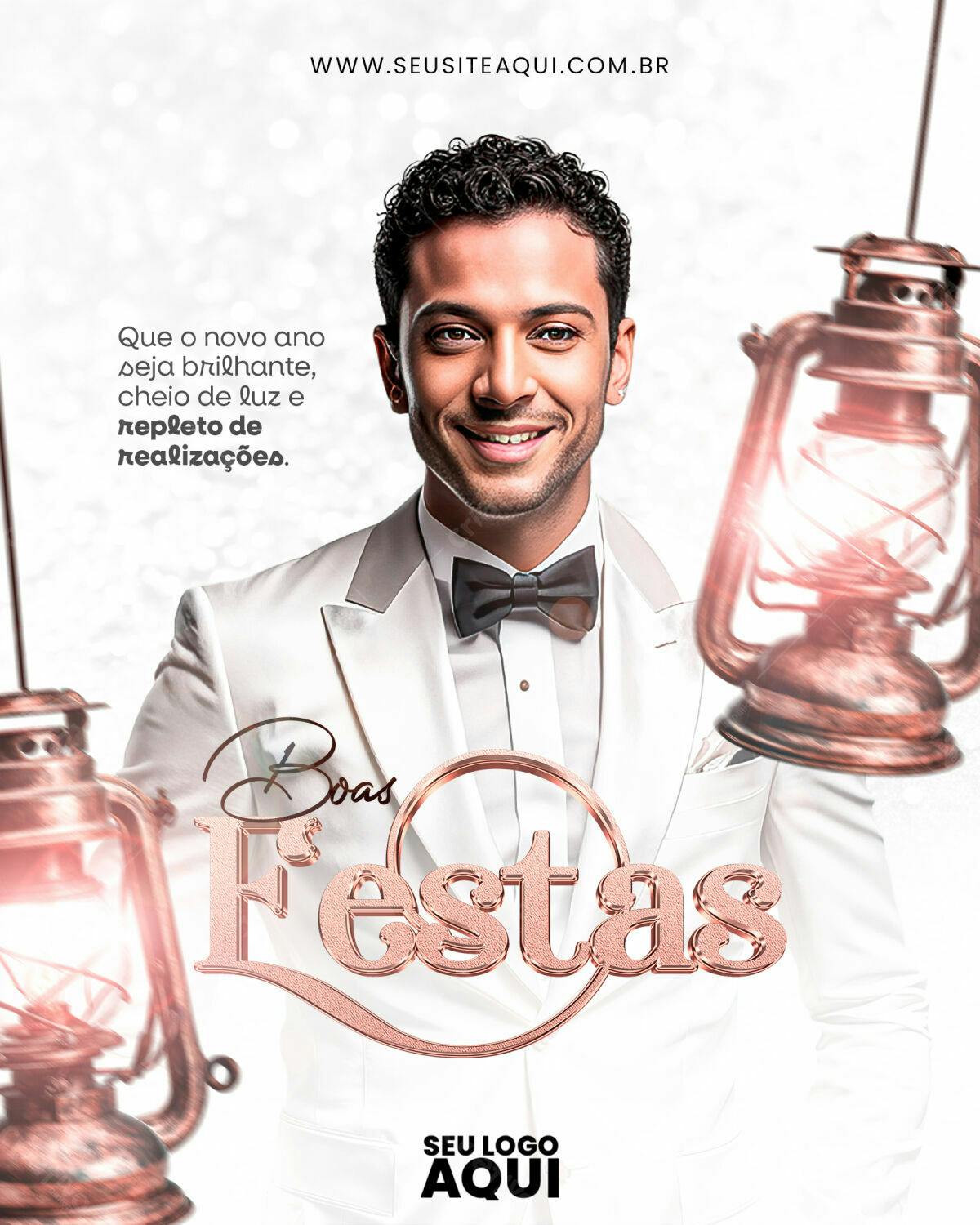 Convite Fim de Ano Boas Festas PSD Editável