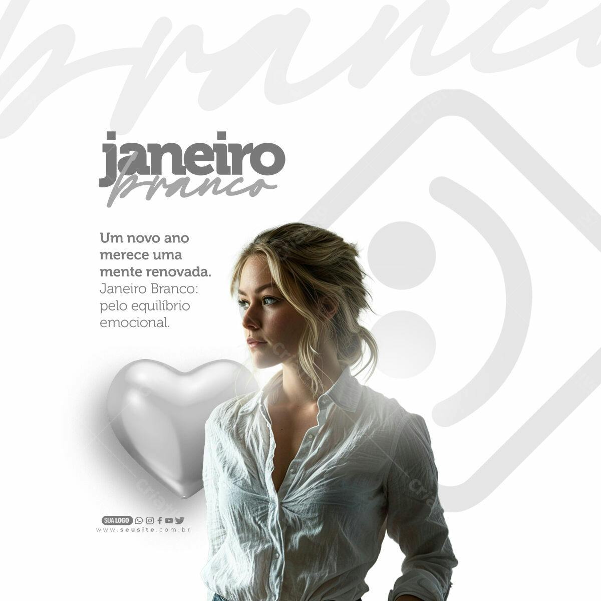 Post para Janeiro Branco PSD Editável