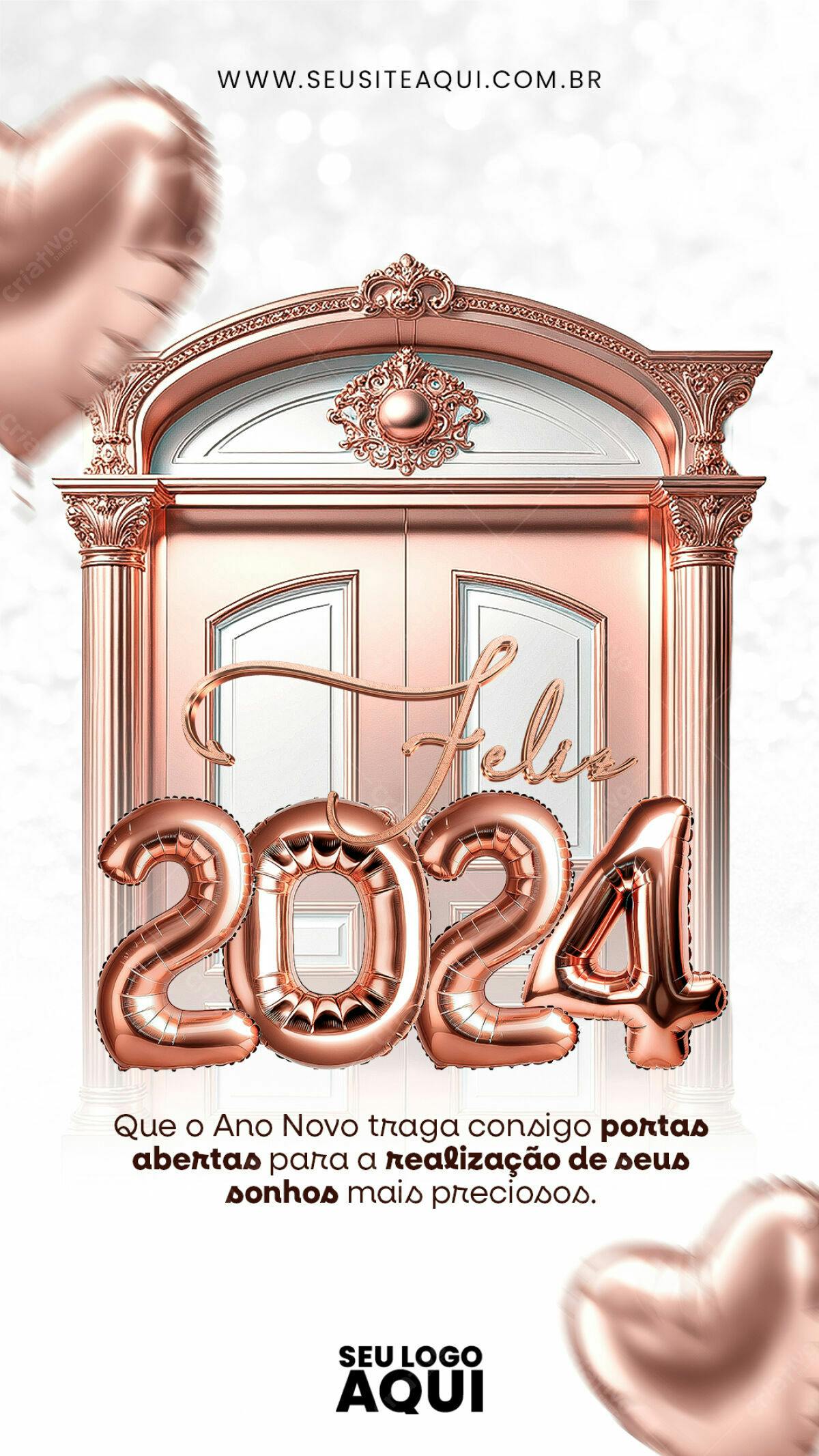 Flyer para Ano Novo 2024 PSD Editável