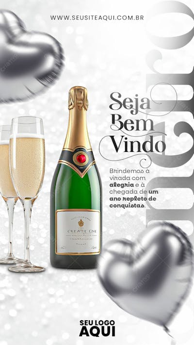 STORY | SEJA BEM VINDO JANEIRO | BEM VINDO 2024 | FELIZ ANO NOVO| PSD EDITÁVEL