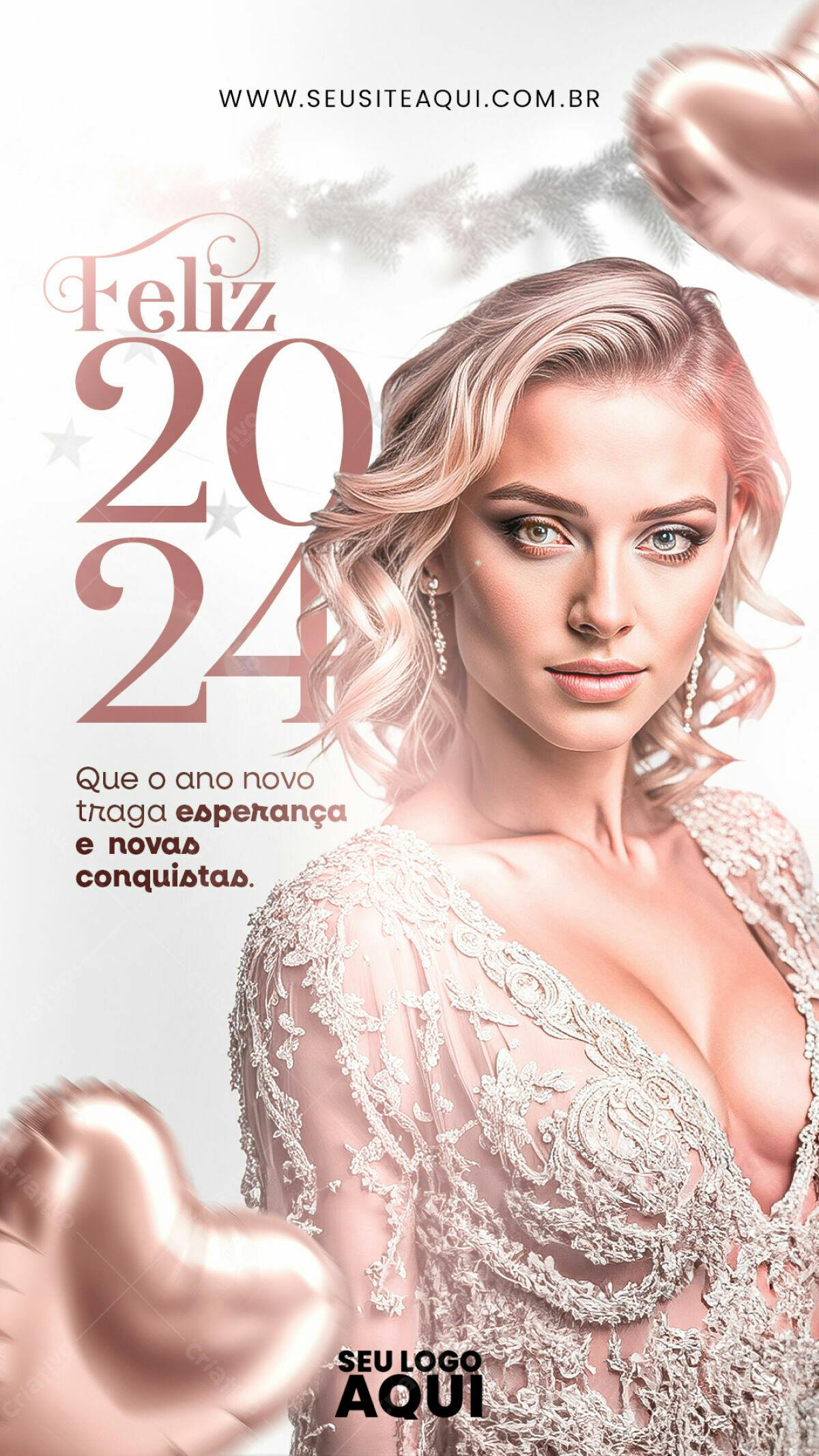 Flyer Feliz Ano Novo 2024 PSD Editável