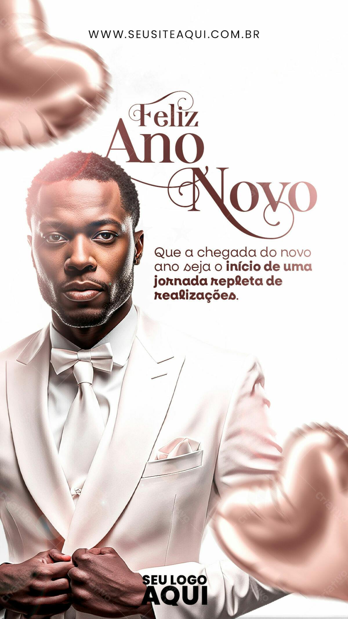 Flyer Feliz Ano Novo PSD Editável