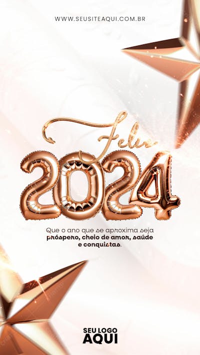STORY | SEJA BEM VINDO JANEIRO | BEM VINDO 2024 | FELIZ ANO NOVO| PSD EDITÁVEL