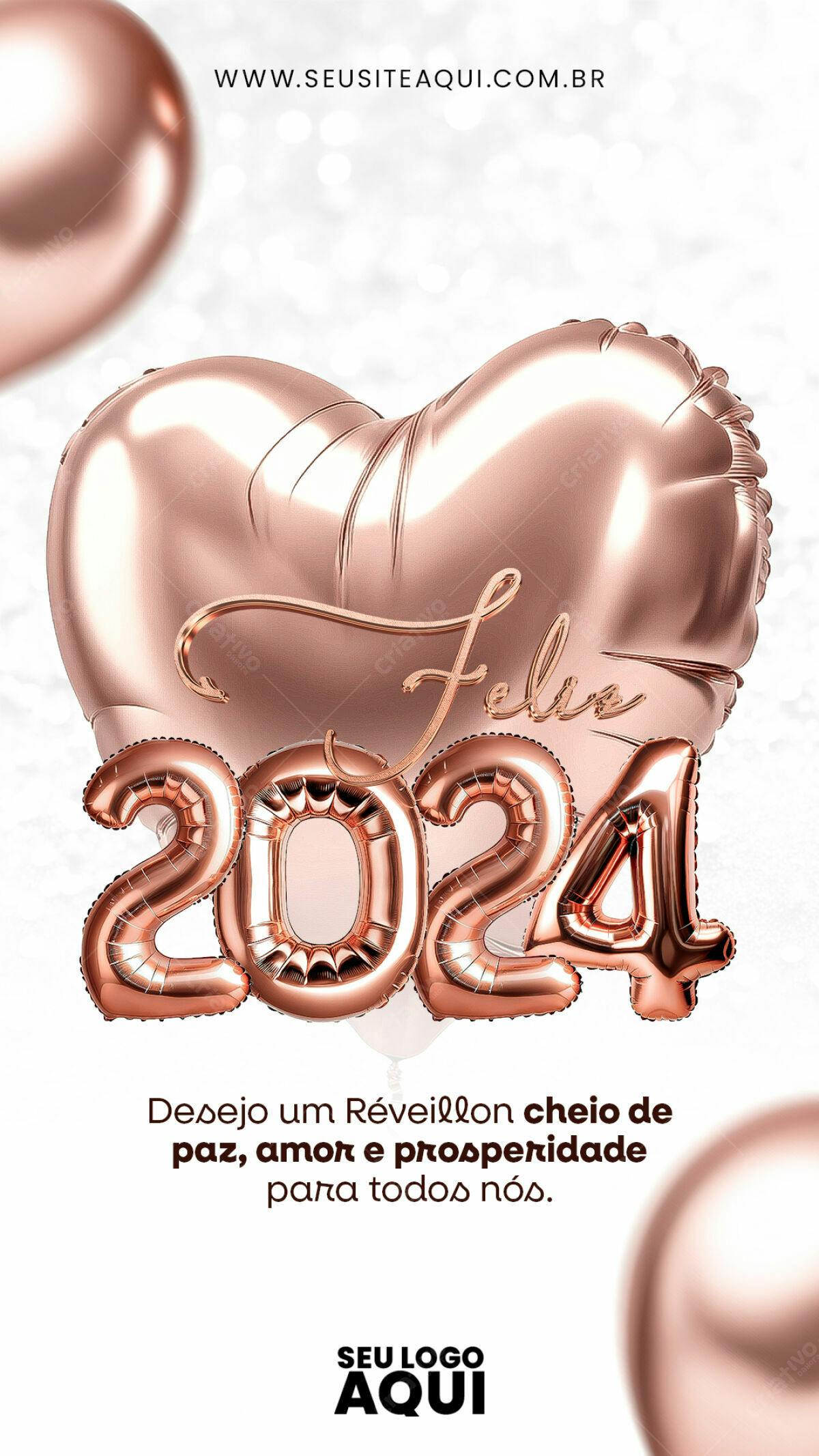 Flyer para Réveillon 2024 PSD Editável