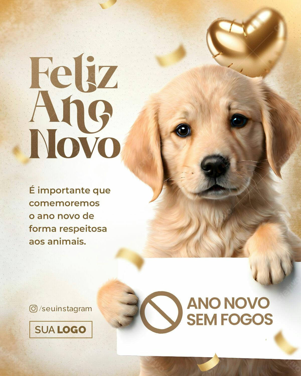 Postagem Ano Novo Sem Fogos PSD Editável