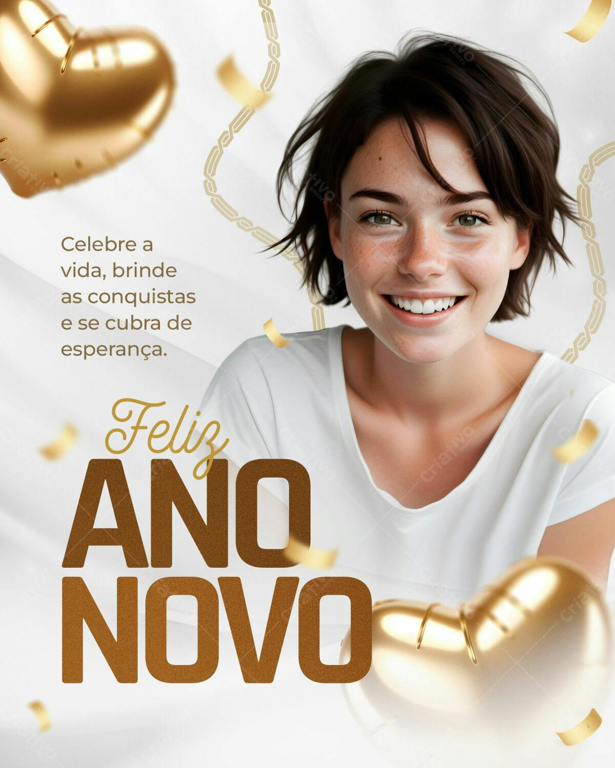 Flyer Feliz Ano Novo PSD Editável
