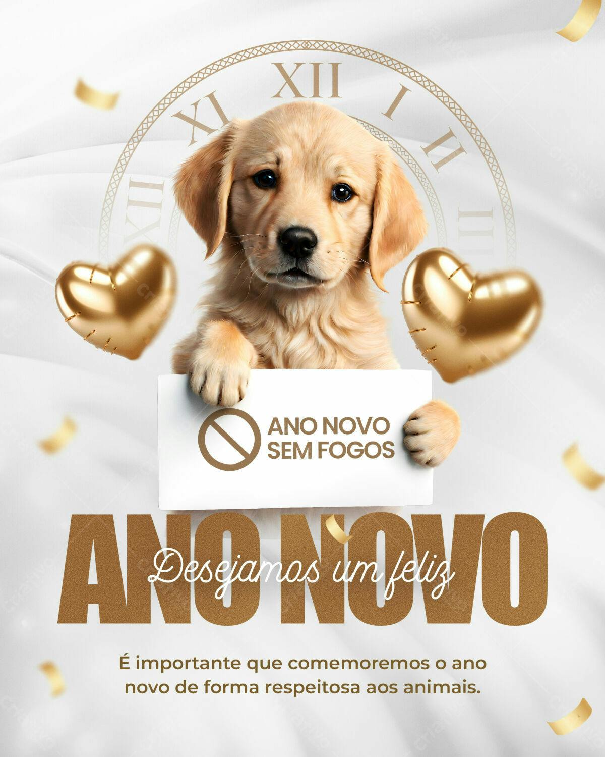 Flyer Ano Novo Sem Fogos PSD Editável