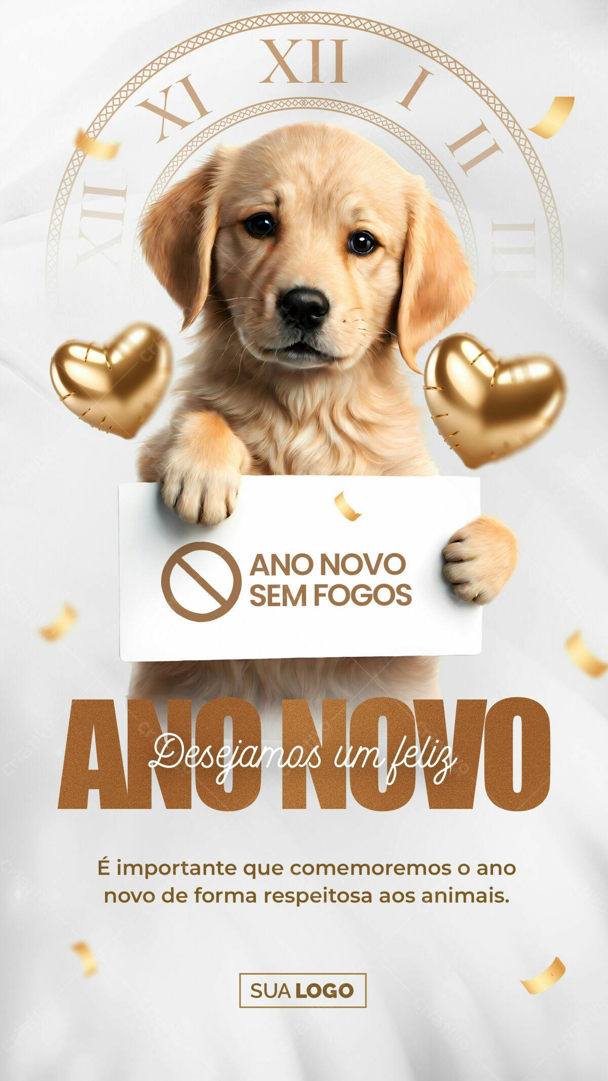 Flyer Ano Novo Sem Fogos PSD Editável