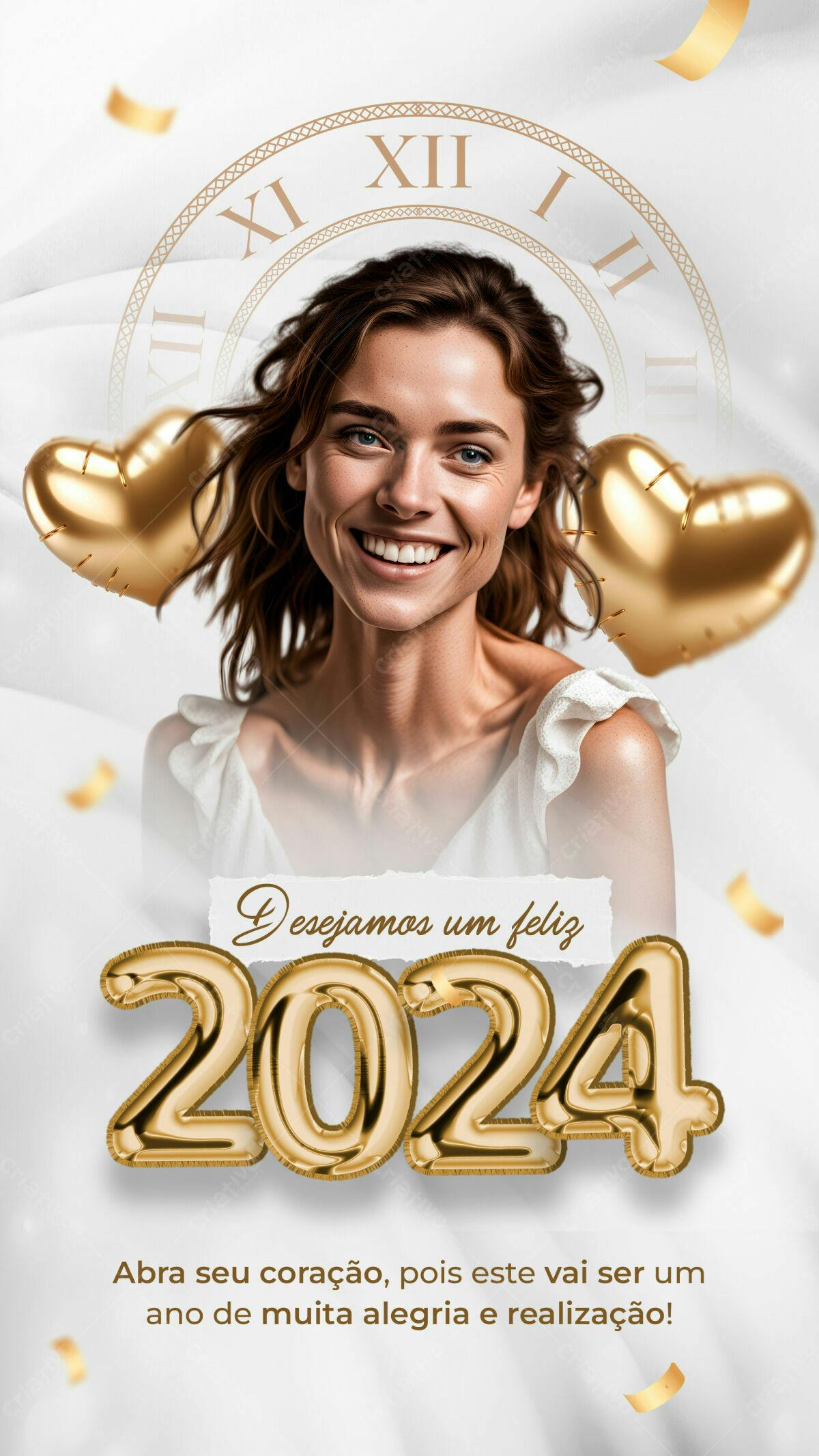 Post para Ano Novo 2024 PSD Editável