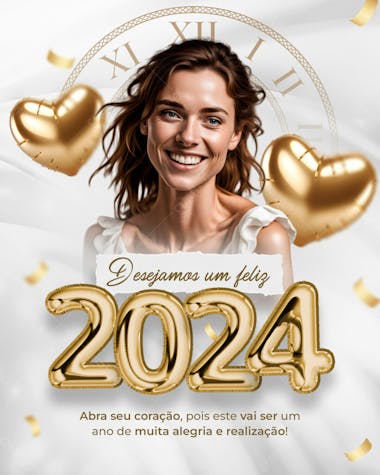 Social media ano novo feliz 2024 new year happy 2024