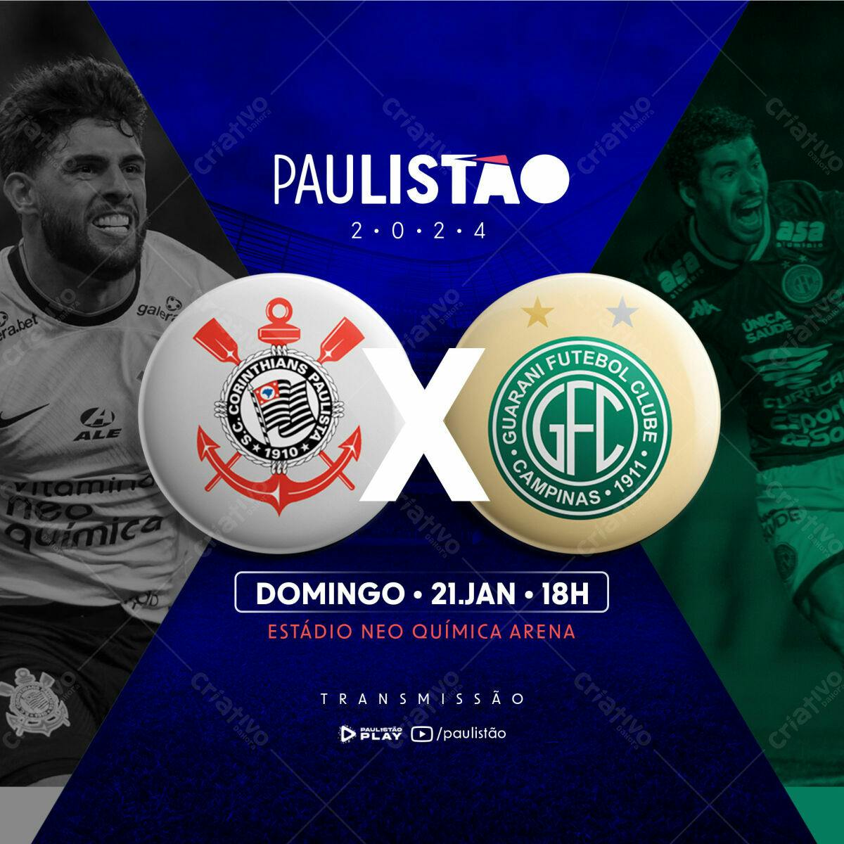 Flyer Paulistao Corinthians x Guarani PSD Editável