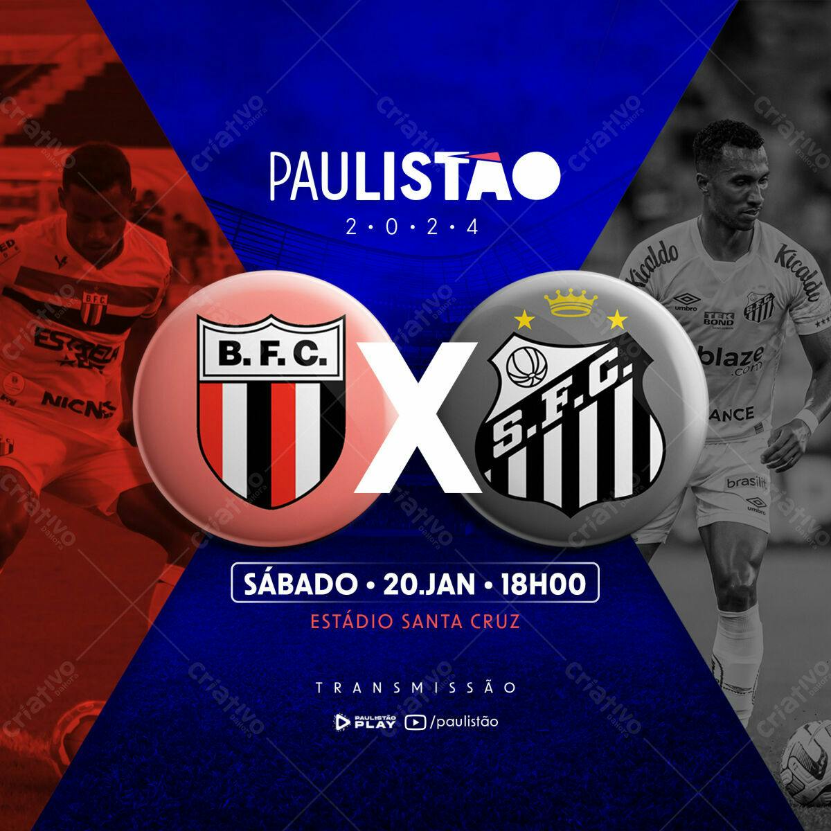 Flyer Paulistao Futebol PSD Editável