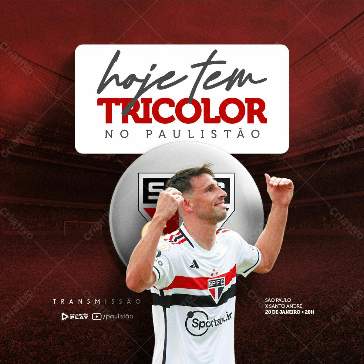 Flyer Paulista: Jogo São Paulo x Santo André PSD Editável