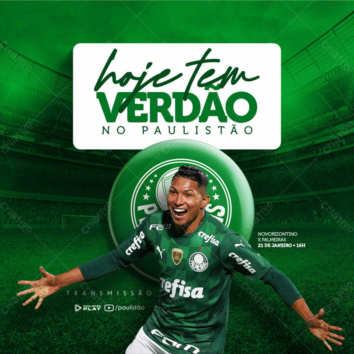 Flyer para Jogo do Verdão no Paulistão PSD Editável