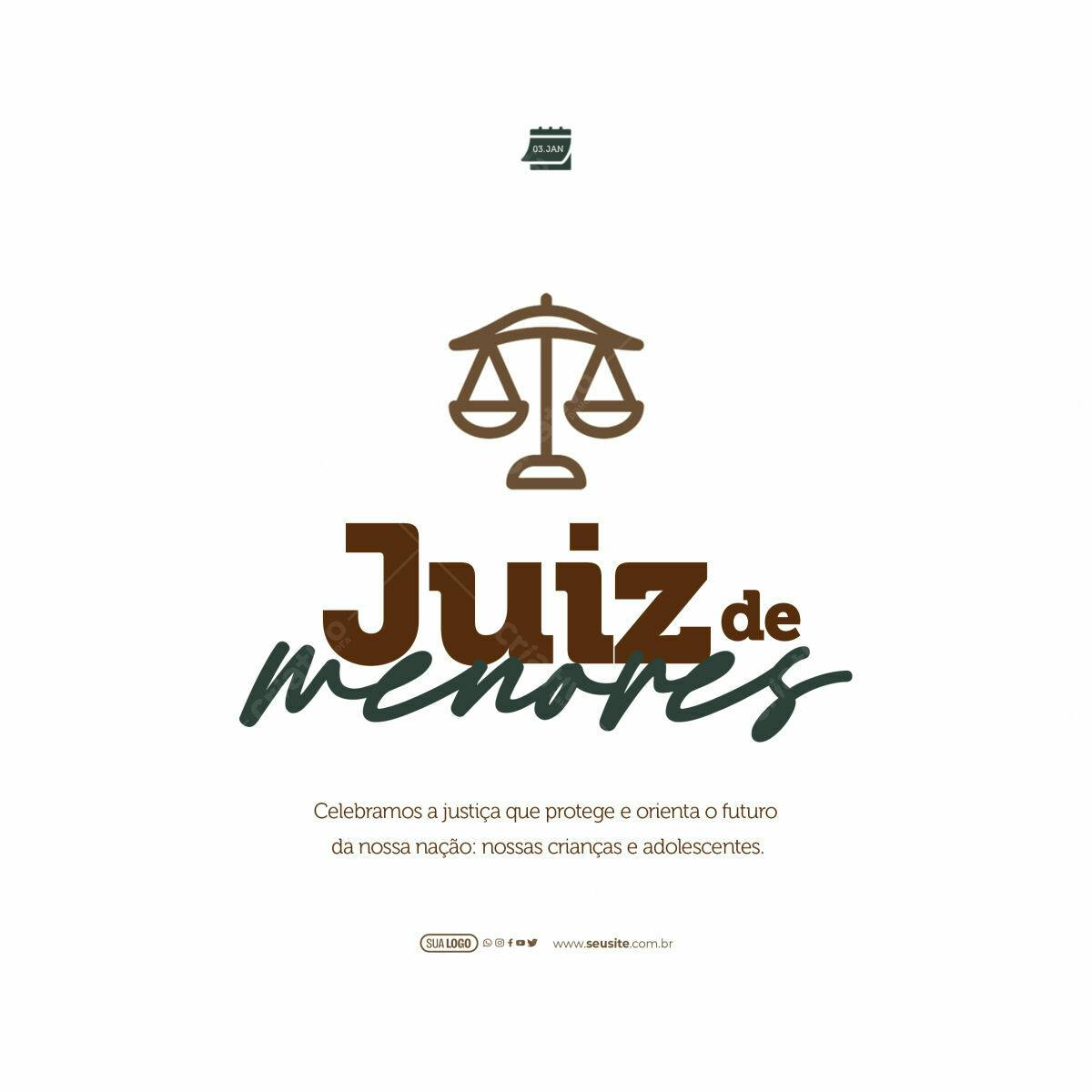 Flyer Dia do Juiz de Menores PSD Editável