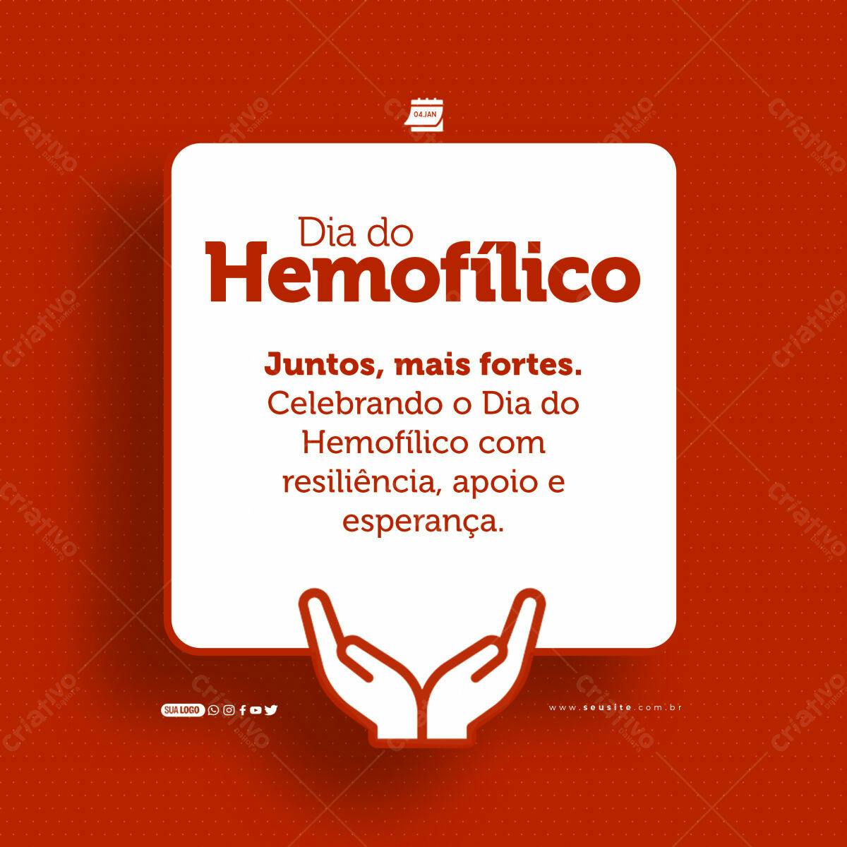 Post para o Dia do Hemofílico PSD Editável