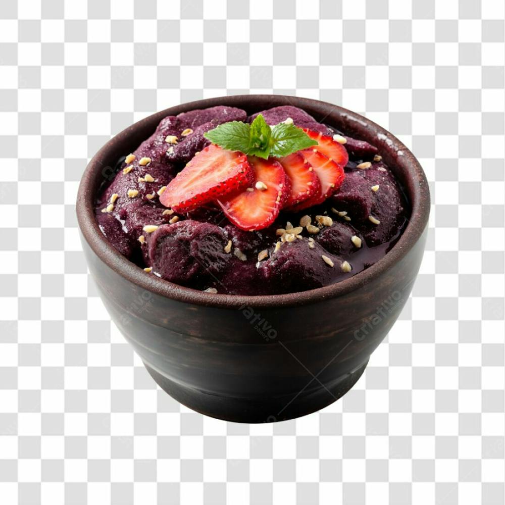 Tigela Açai Congelado Com Morango Png