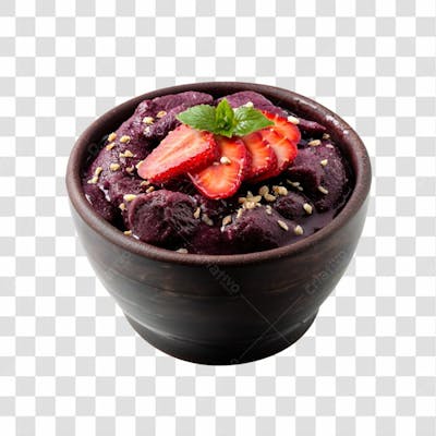 Tigela Açai Congelado Com Morango Png