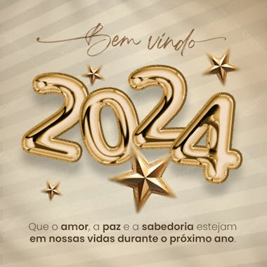 Social media ano novo feliz 2024 new year happy 2024