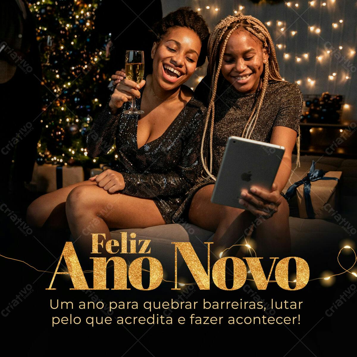 Postagem de Ano Novo PSD Editável