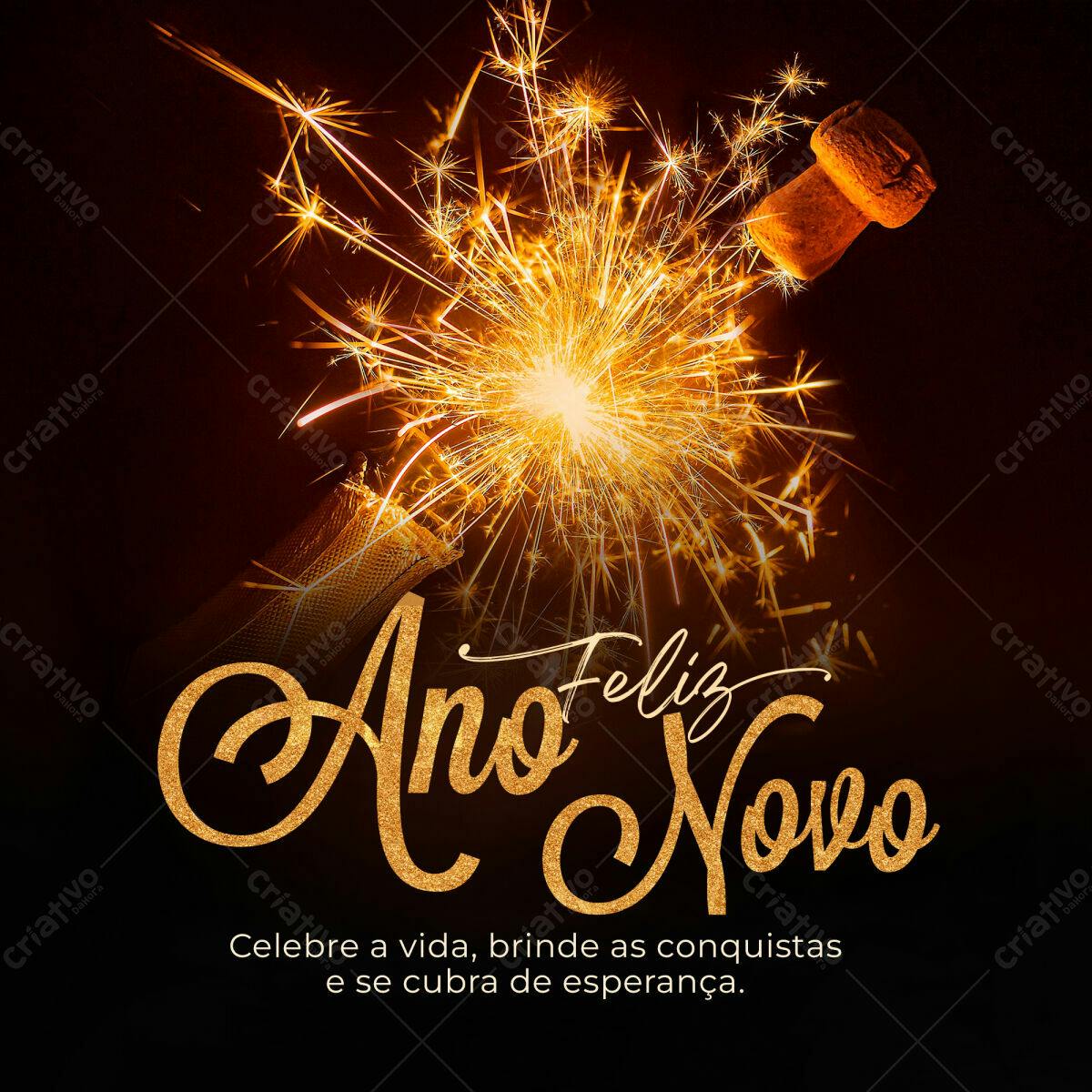 Postagem Feliz Ano Novo PSD Editável