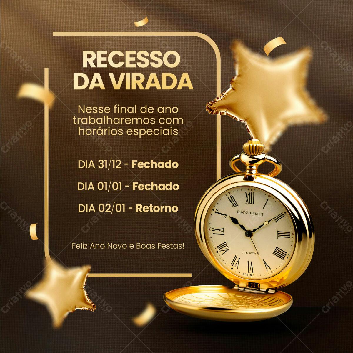 Postagem Recesso de Fim de Ano PSD Editável