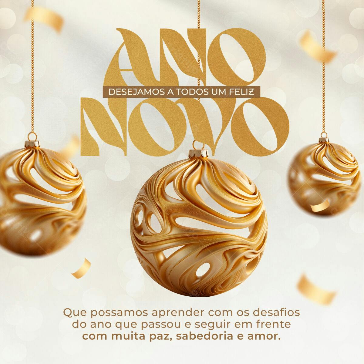 Flyer Feliz Ano Novo PSD Editável