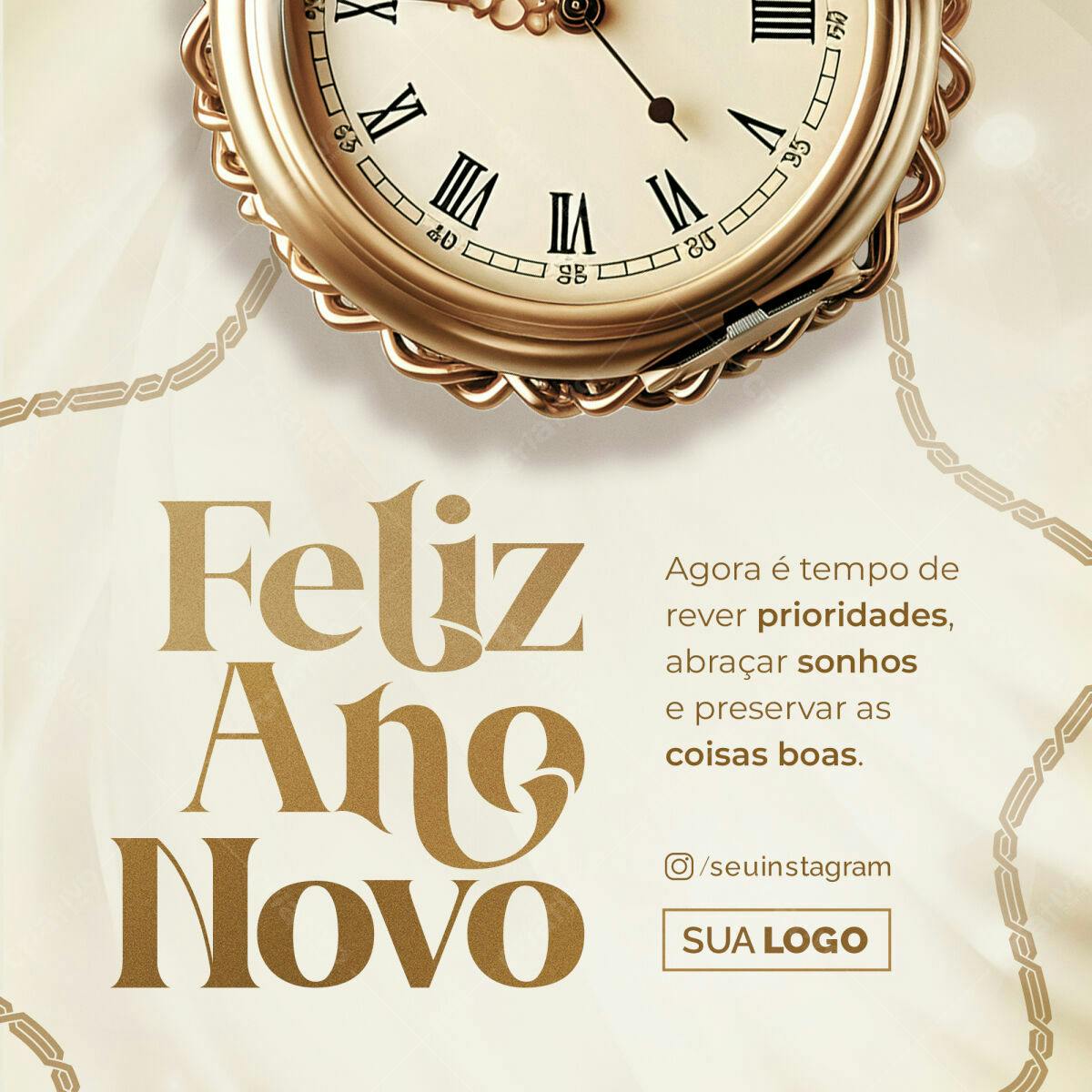 Flyer Feliz Ano Novo PSD Editável