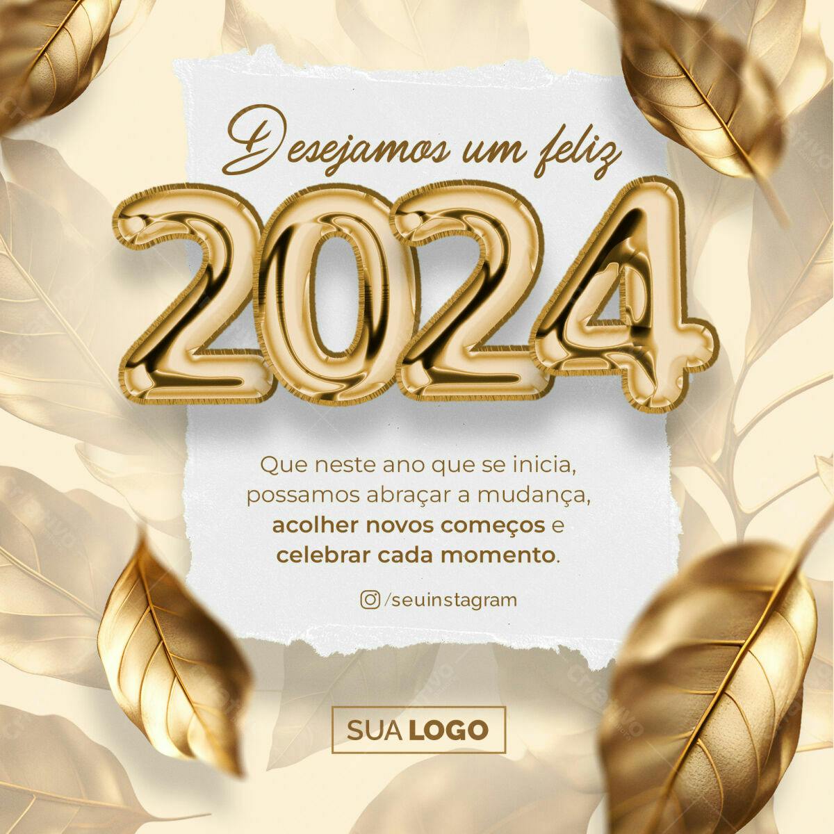 Postagem Ano Novo 2024 PSD Editável