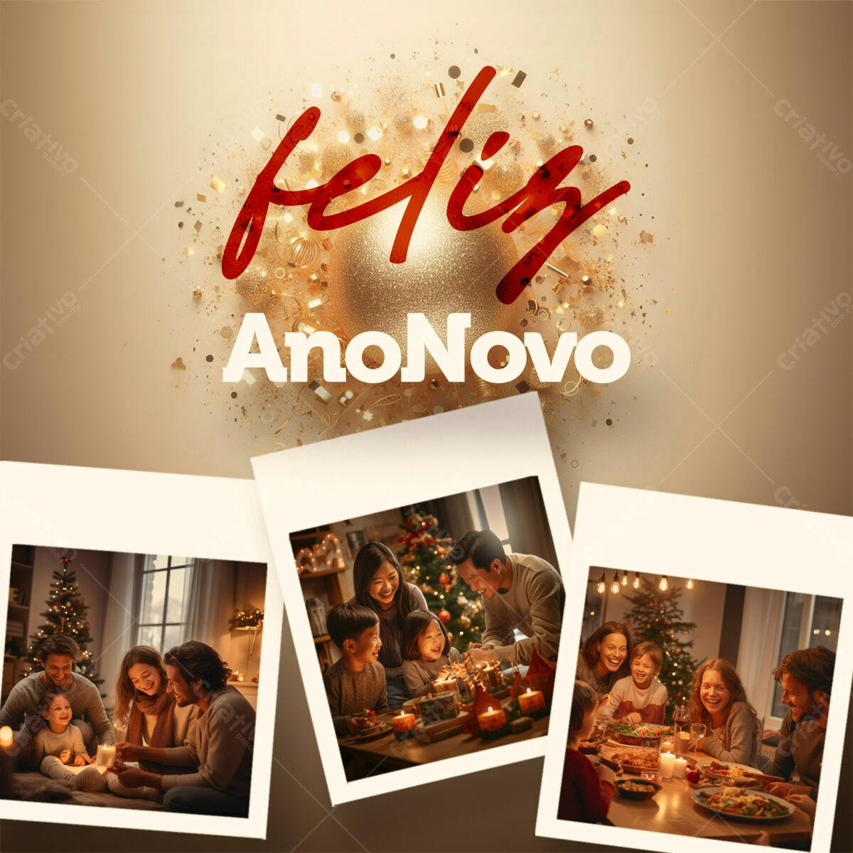 Postagem Feliz Ano Novo PSD Editável