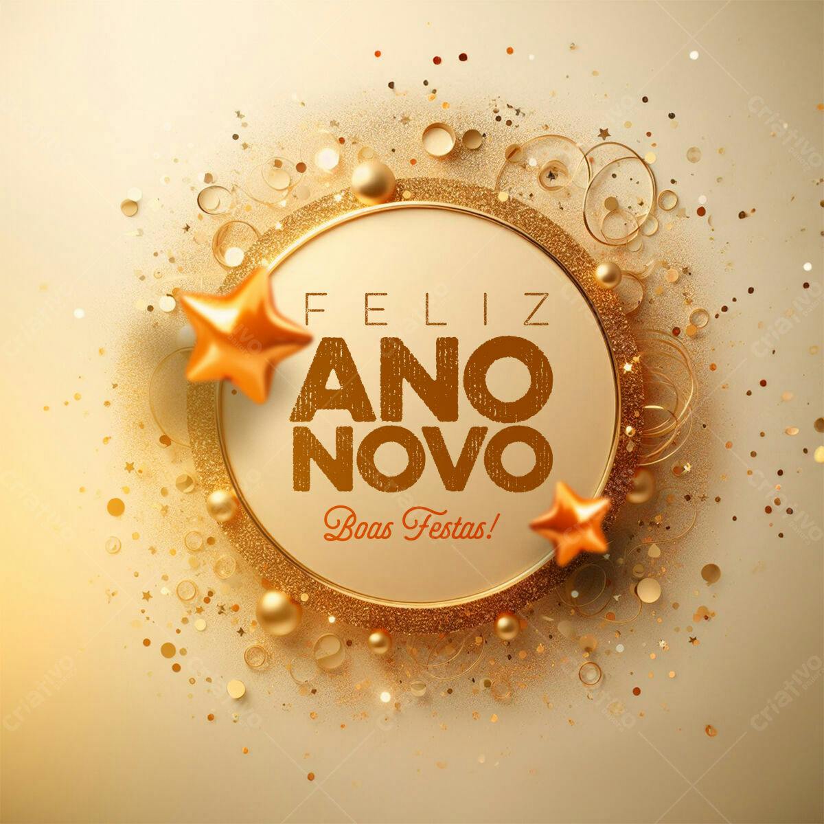 Flyer Feliz Ano Novo PSD Editável
