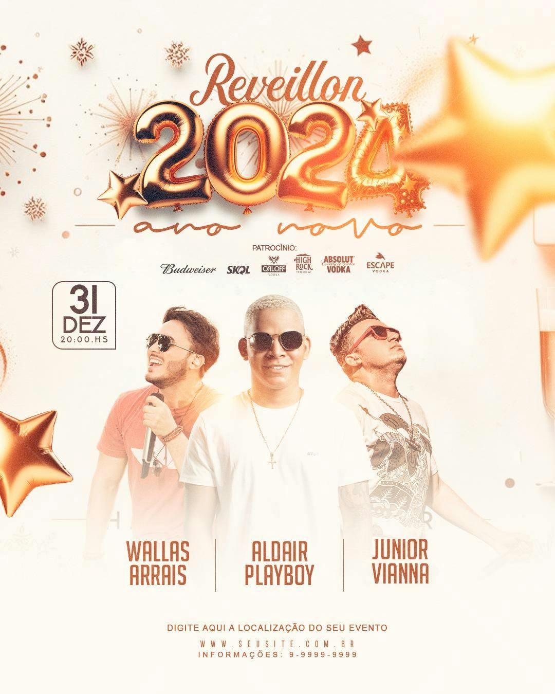 Flyer Réveillon 2024 PSD Editável