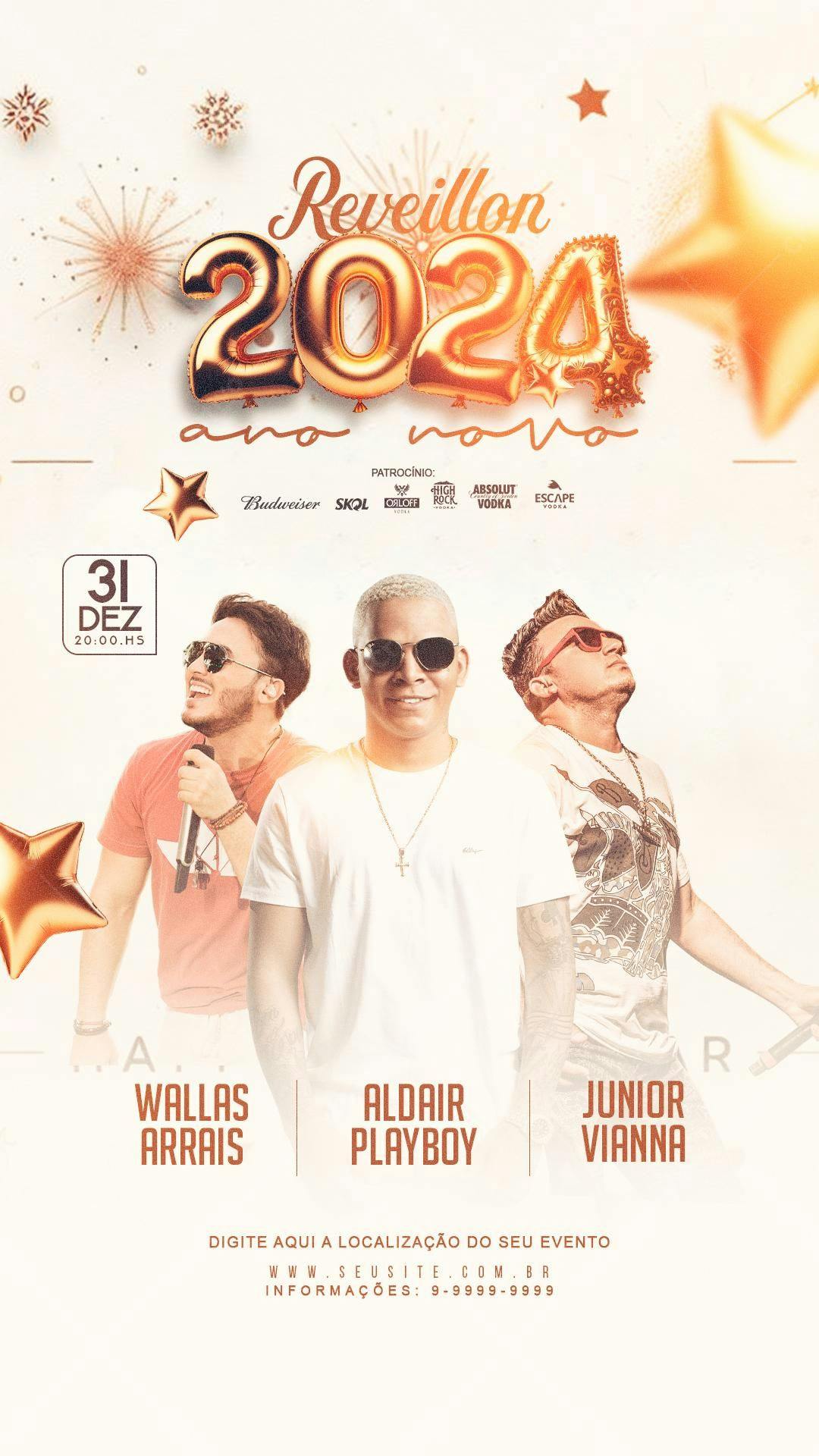 Flyer Réveillon 2024 PSD Editável