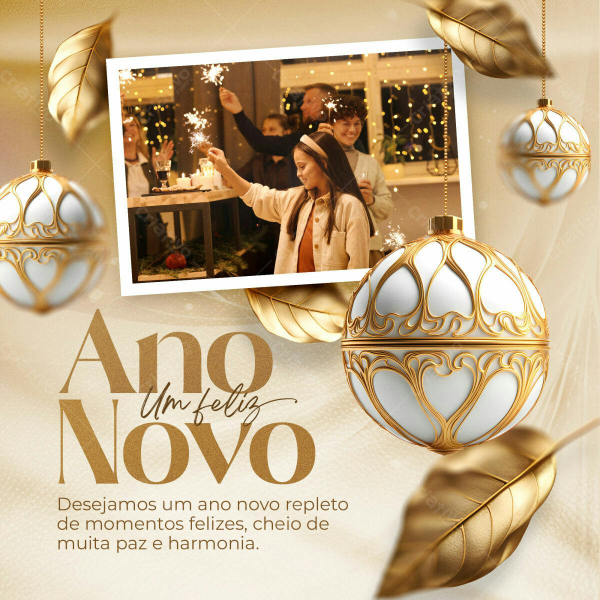 Postagem de Ano Novo PSD Editável