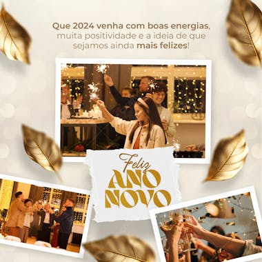 Social media ano novo feliz 2024 new year happy 2024